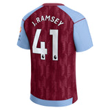 Aston Villa Castore Home Shirt 2023-24 with J. Ramsey 41 printing - Kit Captain