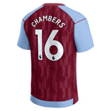 Aston Villa Castore Home Shirt 2023-24 - Kids with Chambers 16 printing - Kit Captain