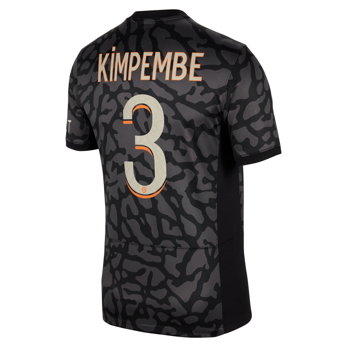 PSG x Jordan Third Stadium Shirt 2023-24 with Kimpembe 3 printing - Kit Captain