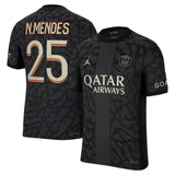 PSG x Jordan Third Dri-FIT ADV Match Shirt 2023-24 with N.Mendes 25 printing - Kit Captain