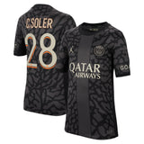 PSG x Jordan Third Stadium Shirt 2023-24 - Kids with C. Soler 28 printing - Kit Captain