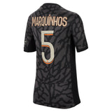 PSG x Jordan Third Stadium Shirt 2023-24 - Kids with Marquinhos 5 printing - Kit Captain