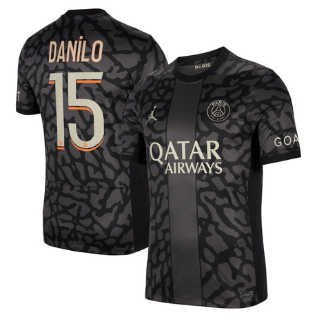 PSG x Jordan Third Stadium Shirt 2023-24 with Danilo 15 printing - Kit Captain