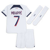 Paris Saint-Germain Nike Away Stadium Kit 2023-24 - Little Kids with Mbappé 7 printing - Kit Captain