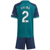 Arsenal adidas Third Minikit 2023-24 with Saliba 2 printing - Kit Captain