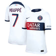 Paris Saint-Germain Nike Away Stadium Shirt 2023-24 - Kids with Mbappé 7 printing - Kit Captain