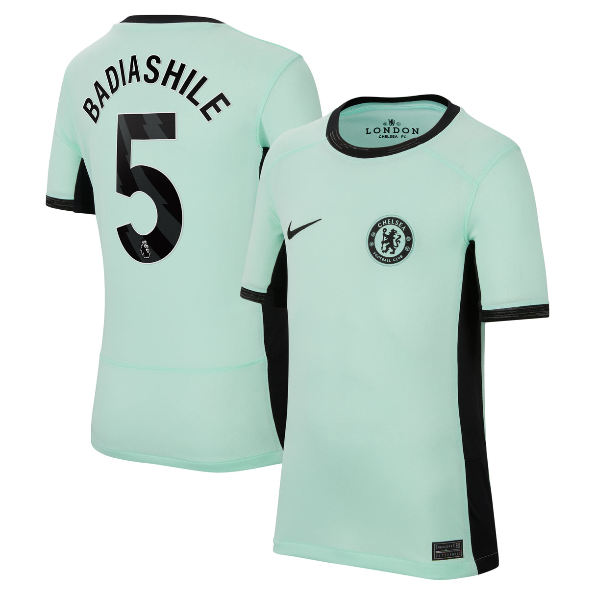 Chelsea Third Stadium Shirt 2023-24 - Kids with Badiashile 5 printing - Kit Captain