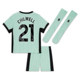 Chelsea Third Stadium Kit 2023-24 - Little Kids with Chilwell 21 printing - Kit Captain