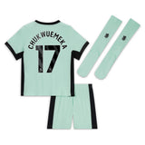 Chelsea Third Stadium Kit 2023-24 - Little Kids with Chukwuemeka 17 printing - Kit Captain