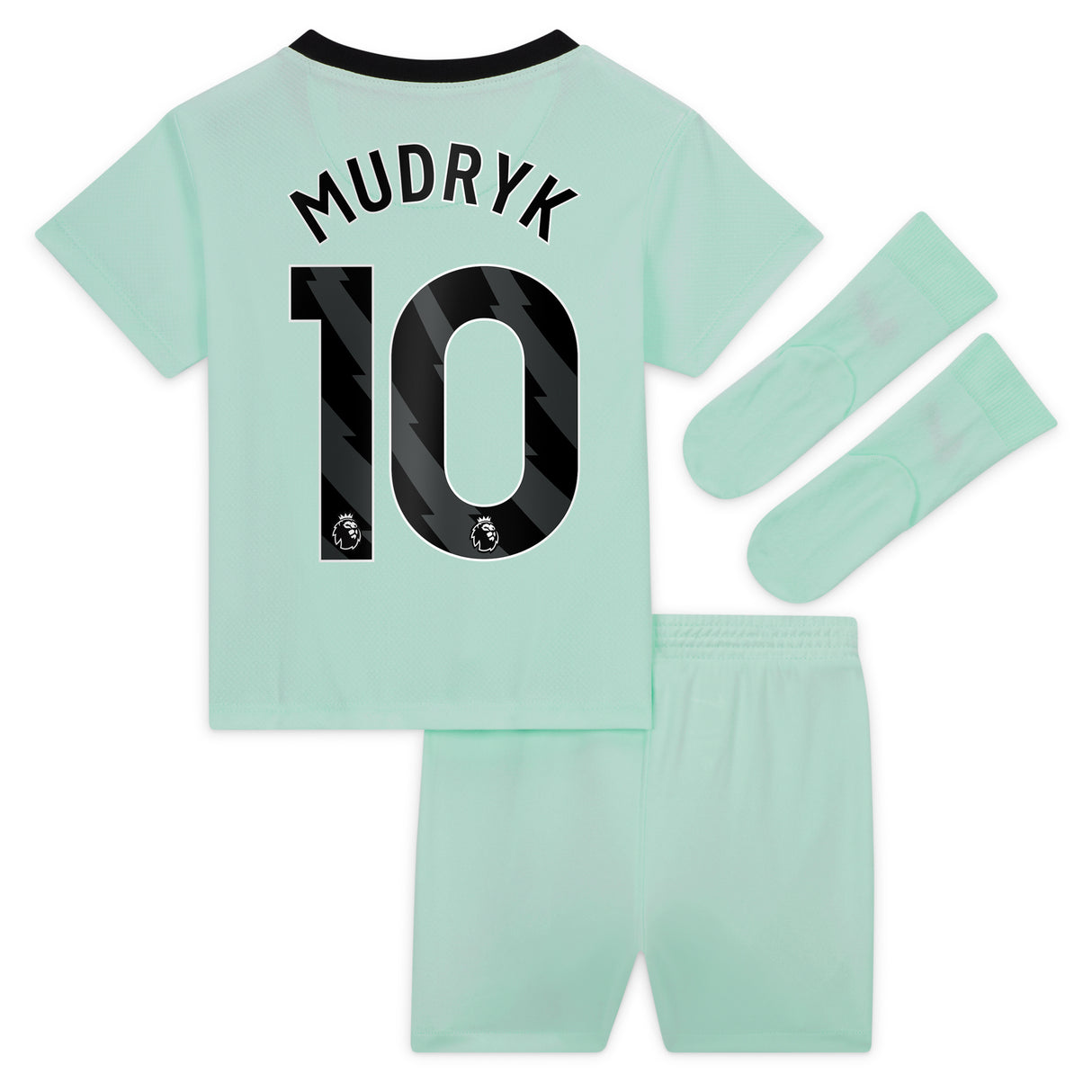 Chelsea Third Stadium Kit 2023-24 - Infants with Mudryk 10 printing - Kit Captain