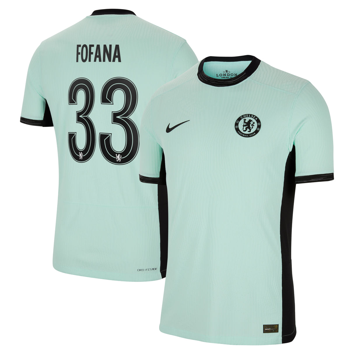 Chelsea Cup Third Vapor Match Shirt 2023-24 with Fofana 33 printing - Kit Captain