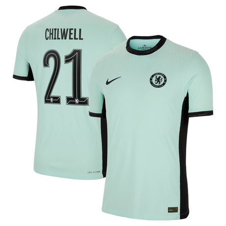 Chelsea Cup Third Vapor Match Shirt 2023-24 with Chilwell 21 printing - Kit Captain