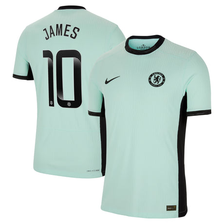 Chelsea WSL Third Vapor Match Shirt 2023-24 with James 10 printing - Kit Captain