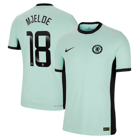 Chelsea WSL Third Vapor Match Shirt 2023-24 with Mjelde 18 printing - Kit Captain