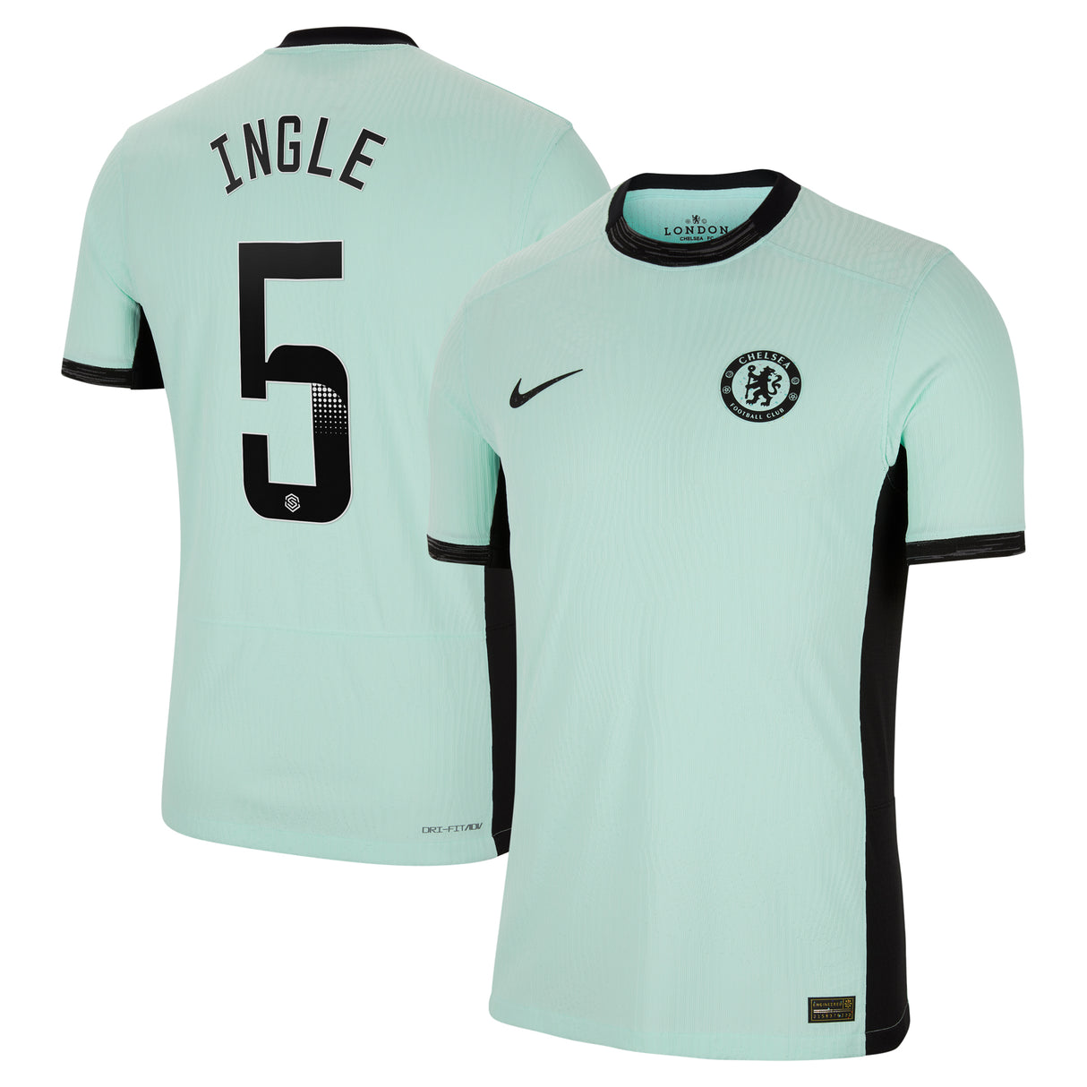 Chelsea WSL Third Vapor Match Shirt 2023-24 with Ingle 5 printing - Kit Captain