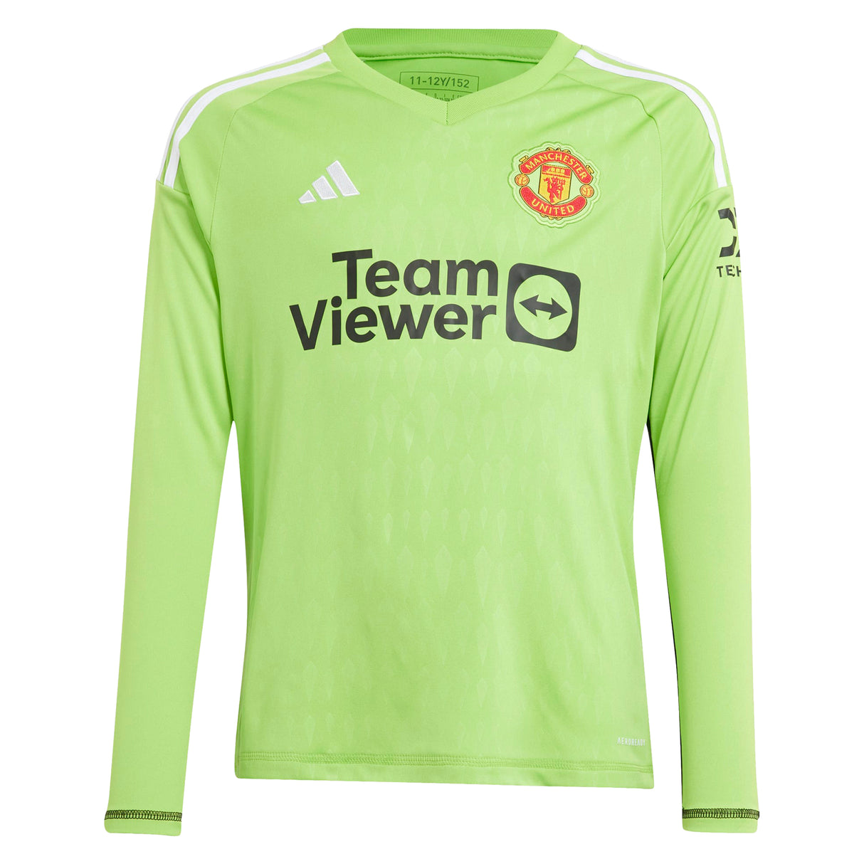 Manchester United EPL adidas Home Goalkeeper Shirt 2023-24 - Kids - Long Sleeve with Heaton 22 printing - Kit Captain