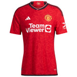 Manchester United EPL adidas Home Authentic Shirt 2023-24 with Sancho 25 printing - Kit Captain