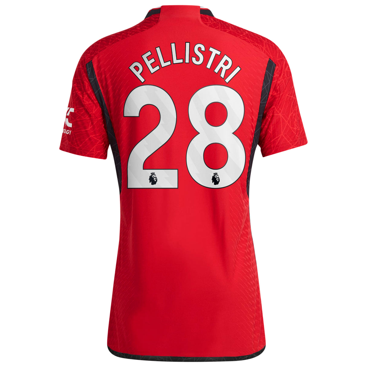 Manchester United EPL adidas Home Authentic Shirt 2023-24 with Pellistri 28 printing - Kit Captain