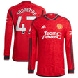 Manchester United EPL adidas Home Authentic Shirt 2023-24 - Long Sleeve with Shoretire 47 printing - Kit Captain