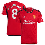 Manchester United EPL adidas Home Shirt 2023-24 with B.Fernandes 8 printing - Kit Captain