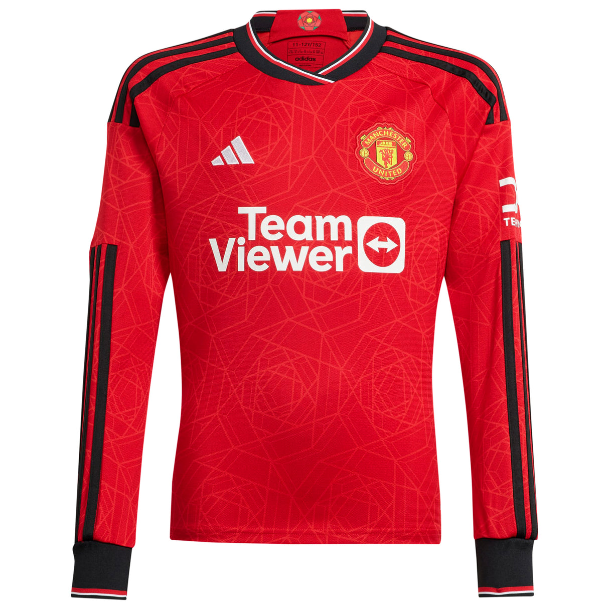 Manchester United EPL adidas Home Shirt 2023-24 - Long Sleeve with Sancho 25 printing - Kit Captain