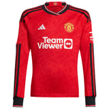 Manchester United EPL adidas Home Shirt 2023-24 - Long Sleeve with Martinez 6 printing - Kit Captain