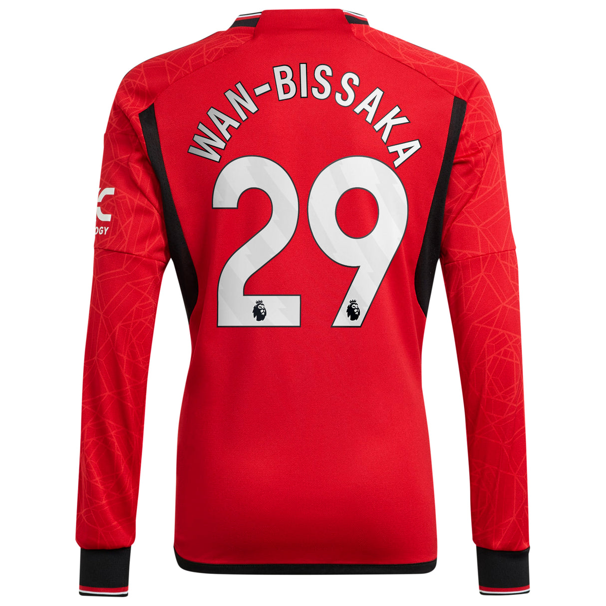 Manchester United EPL adidas Home Shirt 2023-24 - Long Sleeve with Wan-Bissaka 29 printing - Kit Captain