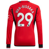 Manchester United EPL adidas Home Shirt 2023-24 - Long Sleeve with Wan-Bissaka 29 printing - Kit Captain