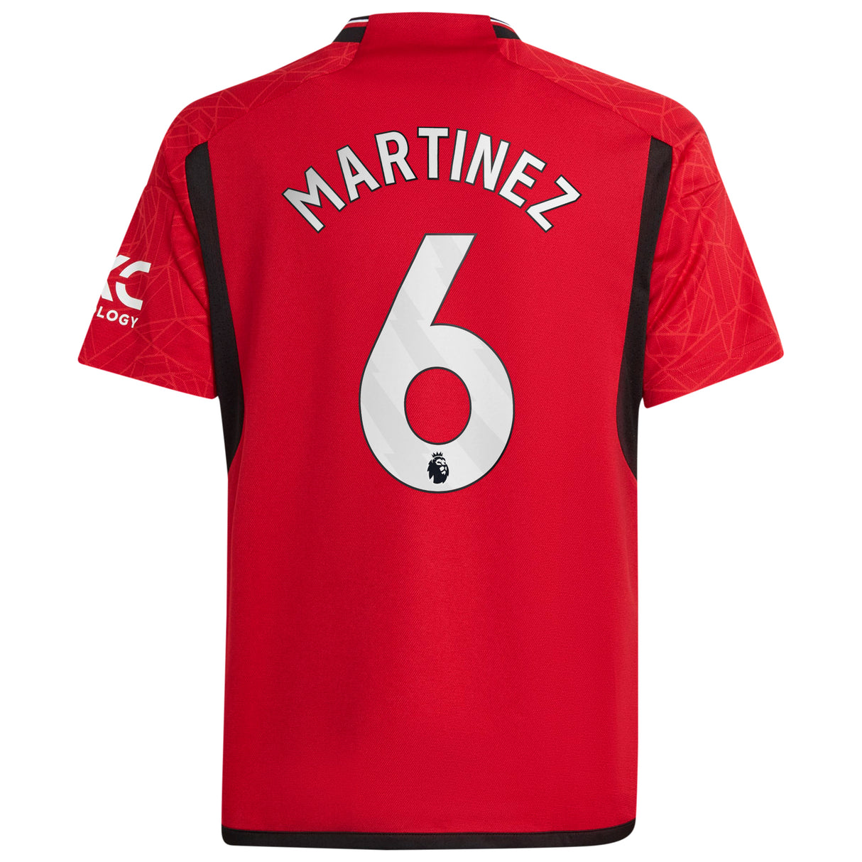 Manchester United EPL adidas Home Shirt 2023-24 - Kids with Martinez 6 printing - Kit Captain