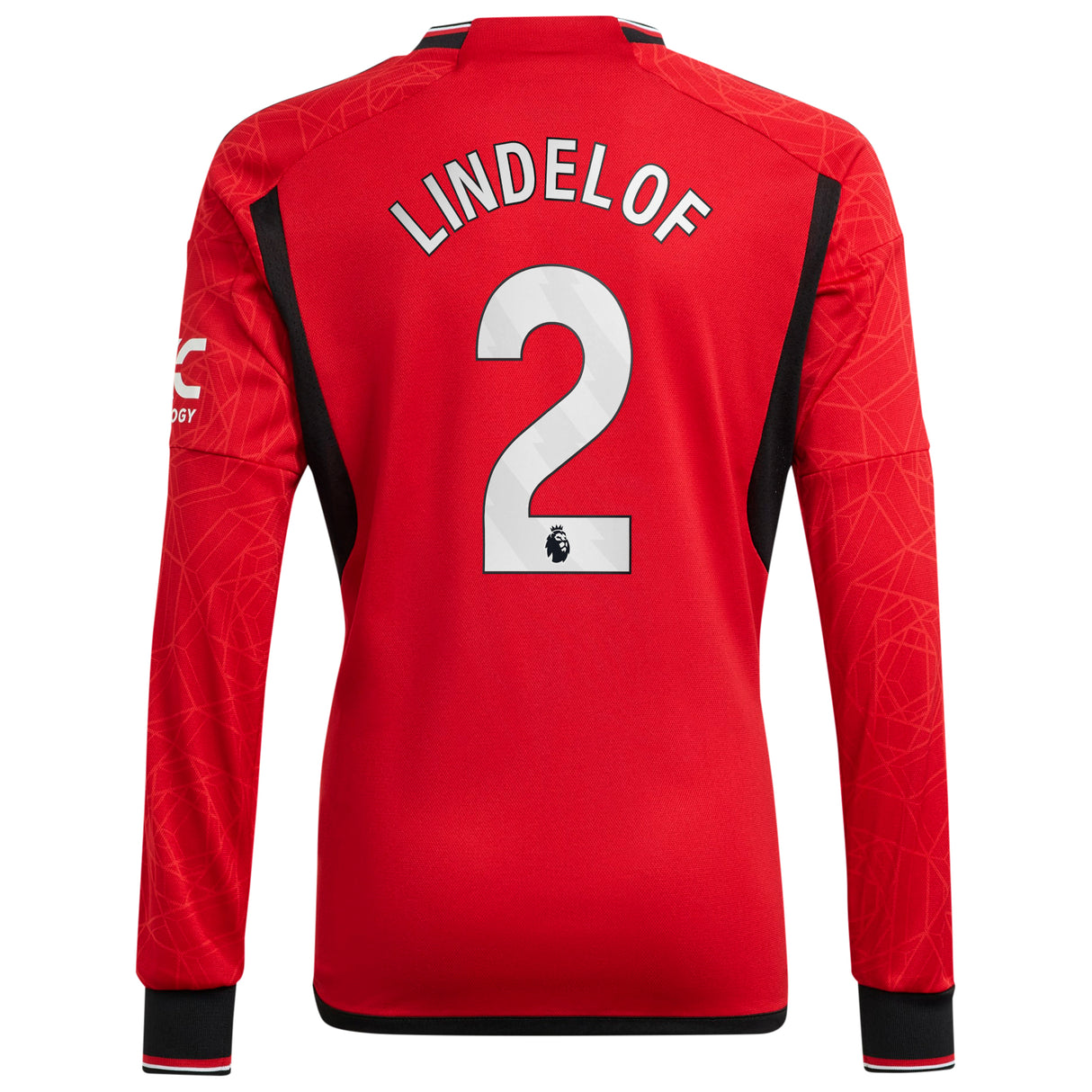 Manchester United EPL adidas Home Shirt 2023-24 - Kids - Long Sleeve with Lindelof 2 printing - Kit Captain