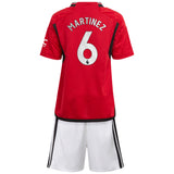 Manchester United EPL adidas Home Minikit 2023-24 with Martinez 6 printing - Kit Captain