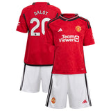 Manchester United EPL adidas Home Minikit 2023-24 with Dalot 20 printing - Kit Captain