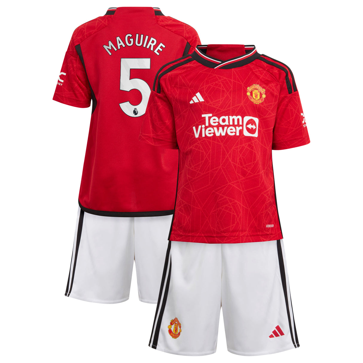 Manchester United EPL adidas Home Minikit 2023-24 with Maguire 5 printing - Kit Captain