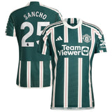 Manchester United EPL adidas Away Authentic Shirt 2023-24 with Sancho 25 printing - Kit Captain