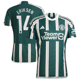 Manchester United EPL adidas Away Authentic Shirt 2023-24 with Eriksen 14 printing - Kit Captain