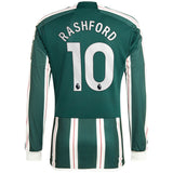 Manchester United EPL adidas Away Shirt 2023-24 - Long Sleeve with Rashford 10 printing