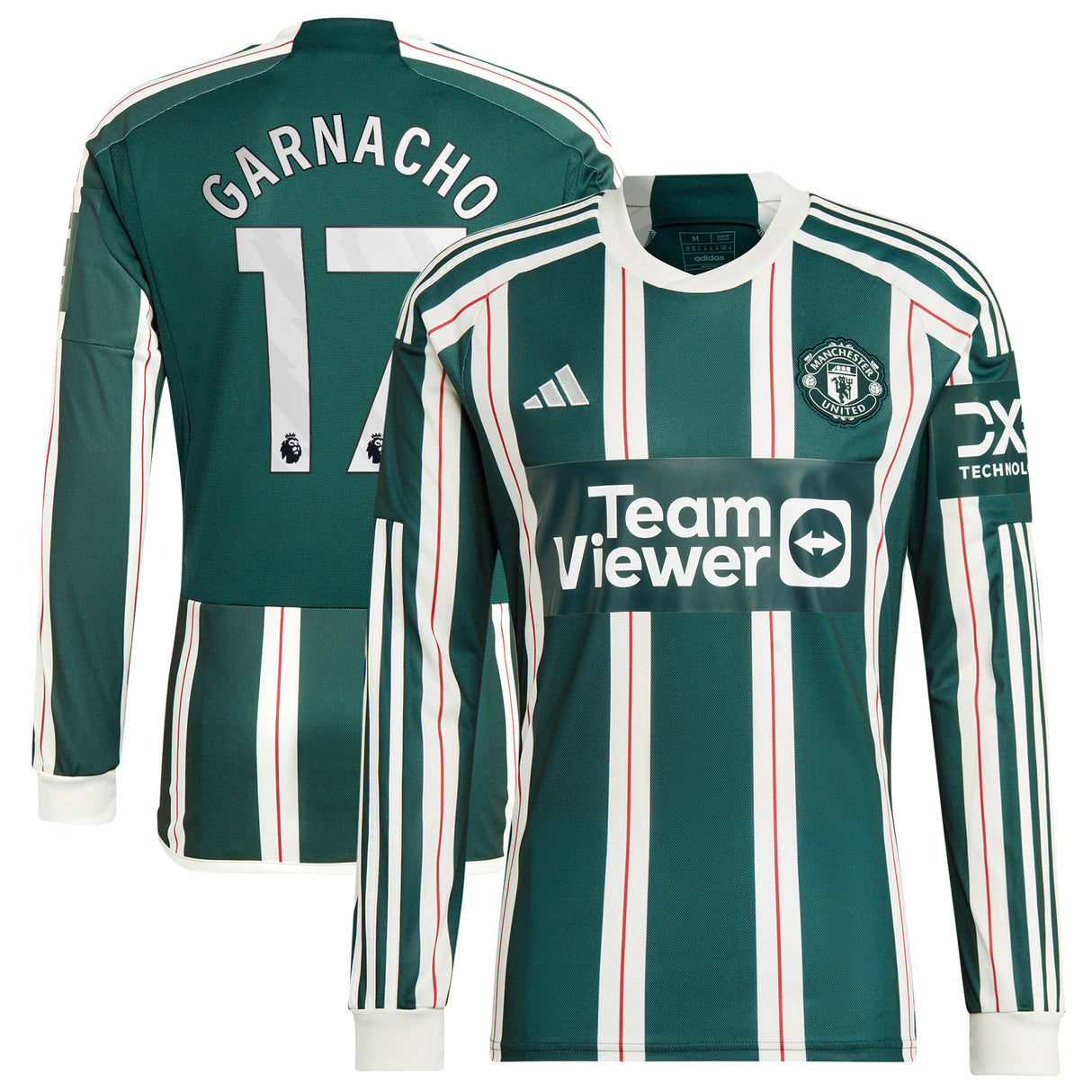 Manchester United EPL Away Shirt 2023-24 - Long sleeve with Garnacho 17 printing