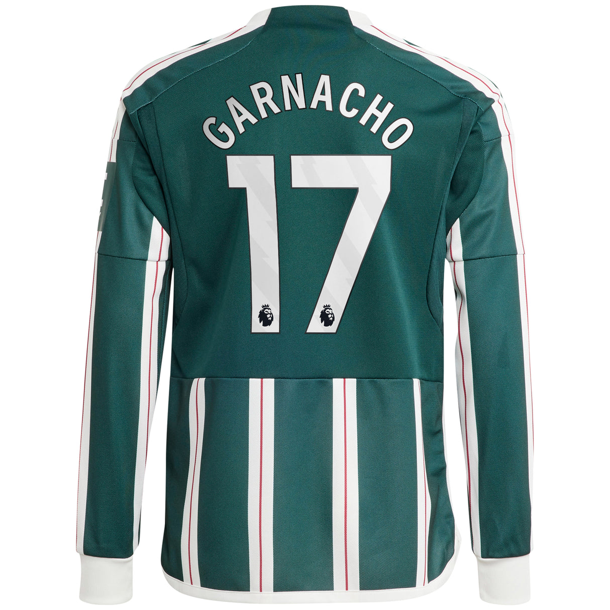 Manchester United EPL Away Shirt 2023-24 - Kids - Long Sleeve with Garnacho 17 printing - Kit Captain