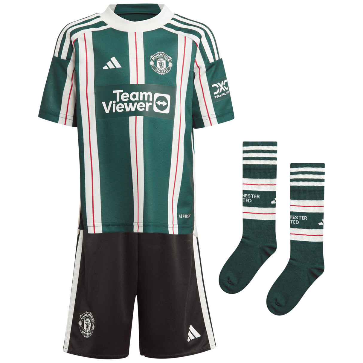 Manchester United EPL adidas Away Minikit 2023-24 with Martinez 6 printing - Kit Captain