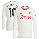 Manchester United EPL adidas Third Authentic Shirt 2023-24 - Long Sleeve with Rashford 10 printing - Kit Captain