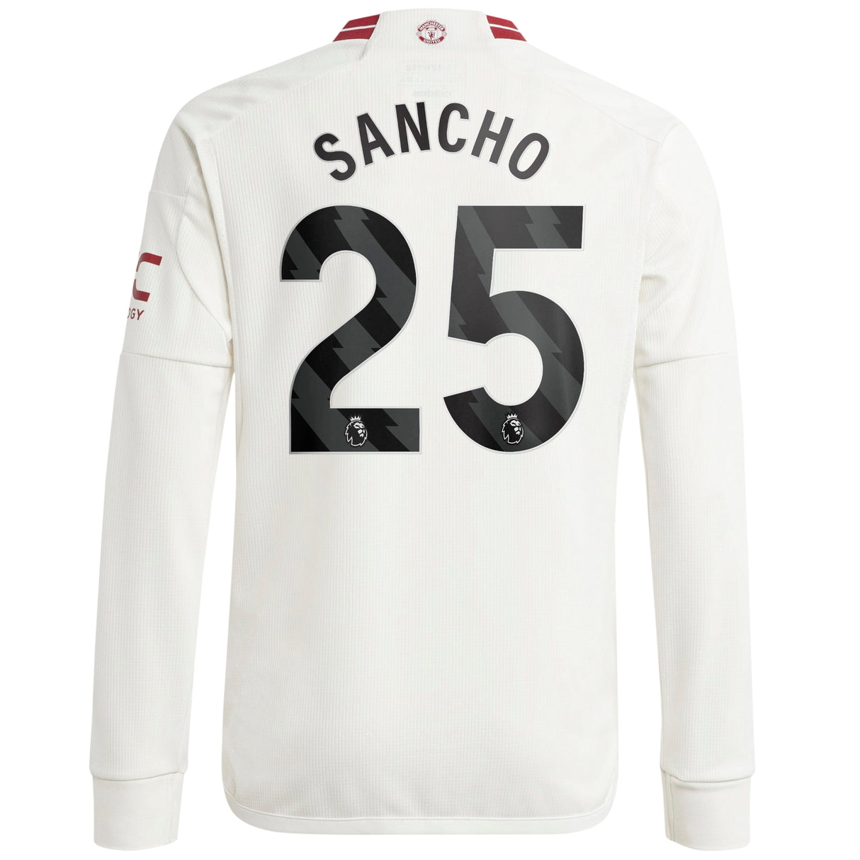 Manchester United EPL adidas Third Shirt 2023-24 - Kids - Long Sleeve with Sancho 25 printing - Kit Captain