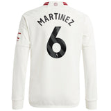 Manchester United EPL adidas Third Shirt 2023-24 - Kids - Long Sleeve with Martinez 6 printing - Kit Captain