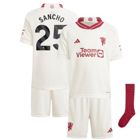 Manchester United EPL adidas Third Minikit 2023-24 with Sancho 25 printing - Kit Captain