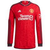 Manchester United WSL adidas Home Authentic Shirt 2023-24 - Long Sleeve with Mannion 5 printing - Kit Captain