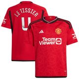 Manchester United WSL adidas Home Shirt 2023-24 - Kids with Le Tissier 4 printing - Kit Captain