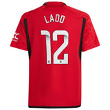 Manchester United WSL adidas Home Shirt 2023-24 - Kids with Ladd 12 printing - Kit Captain