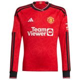 Manchester United WSL adidas Home Shirt 2023-24 - Kids - Long Sleeve with Mannion 5 printing - Kit Captain