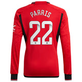 Manchester United WSL adidas Home Shirt 2023-24 - Kids - Long Sleeve with Parris 22 printing - Kit Captain