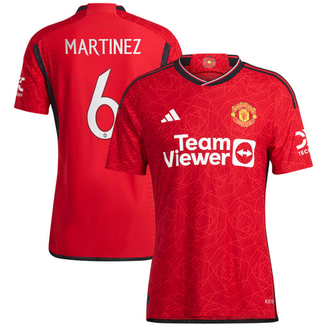 Manchester United Cup Home Authentic Shirt 2023-24 with Martinez 6 printing - Kit Captain