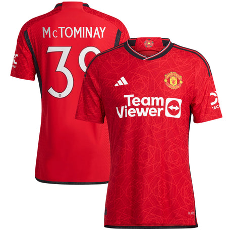 Manchester United Cup Home Authentic Shirt 2023-24 with McTominay 39 printing - Kit Captain